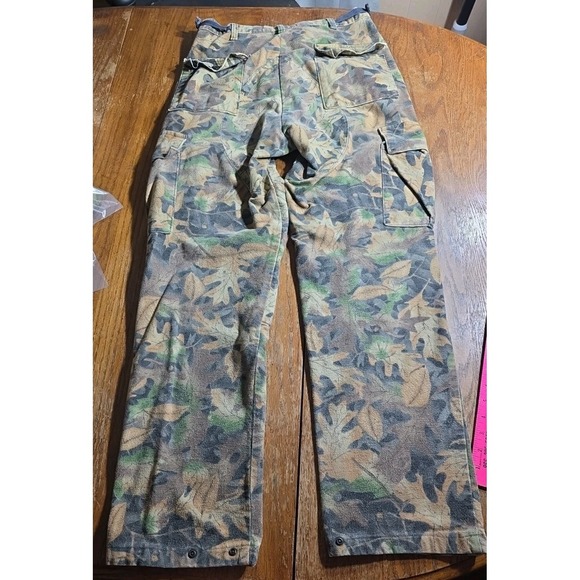 Vintage  Camo Double Knee Cargo Pants Men's 34x36 Hunting USA Made Adjustable - Picture 4 of 13